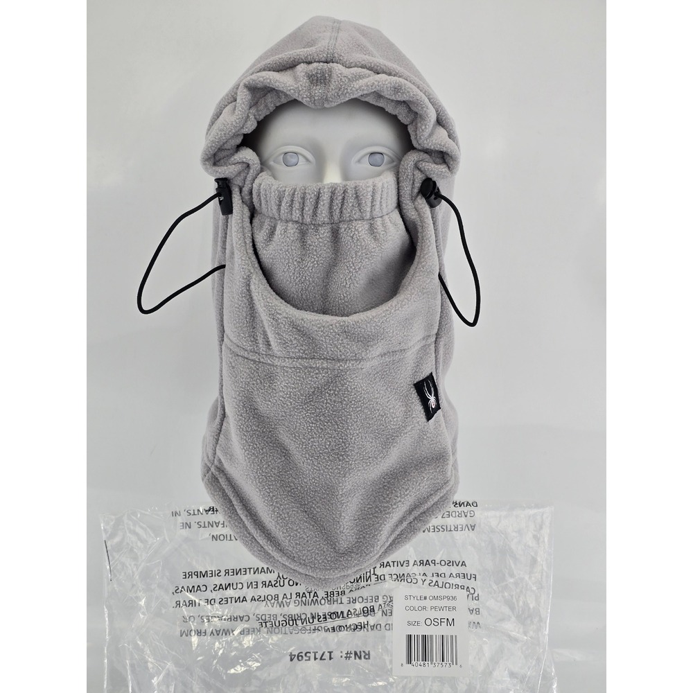 Spyder Balaclava Face Mask Unisex OSFM Pewter Gray Fleece Adjustable - New